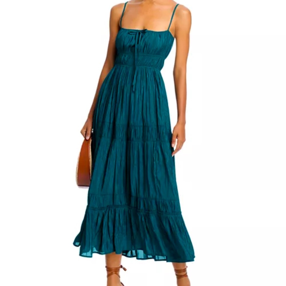 Aqua Teal Sleeveless Midi Dress